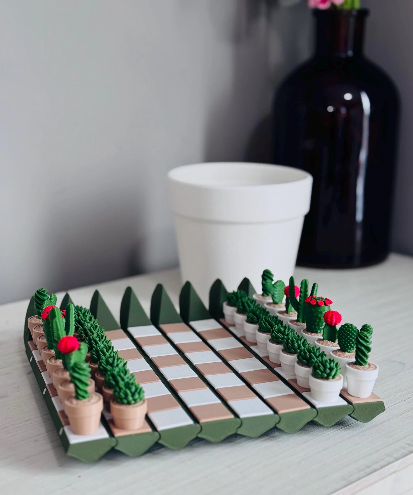 Cactus Chess Set – Roll-Up Magnetic Travel Chess Board - Forgecore Design