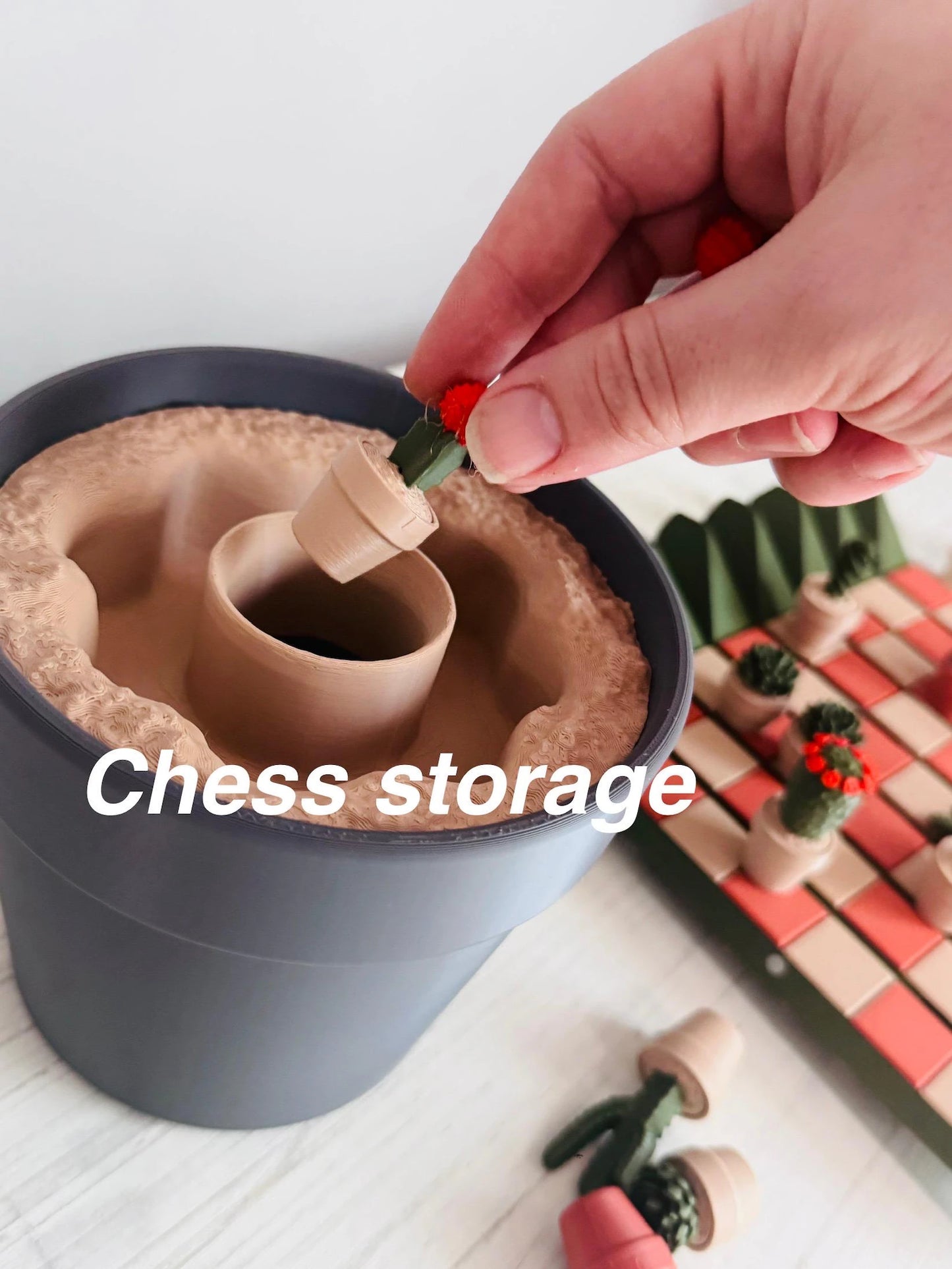 Cactus Chess Set – Roll-Up Magnetic Travel Chess Board - Forgecore Design