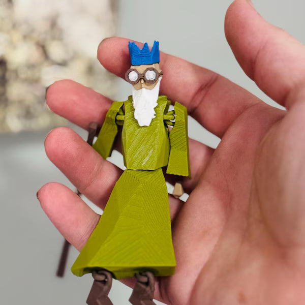 OSRS Wise Old Man Figure – 3D Printed Articulated RuneScape Desk Toy